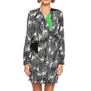 Diane Von Furstenberg Monochrome Dress with Green Detail